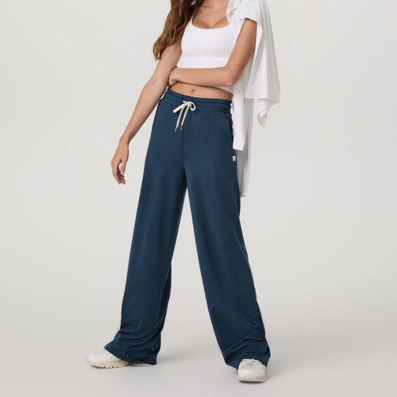 Vuori Halo Essential Wide Leg Pant XXS Blue Coast Heather